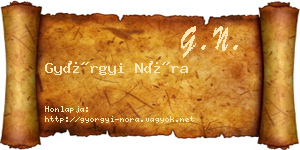 Györgyi Nóra névjegykártya